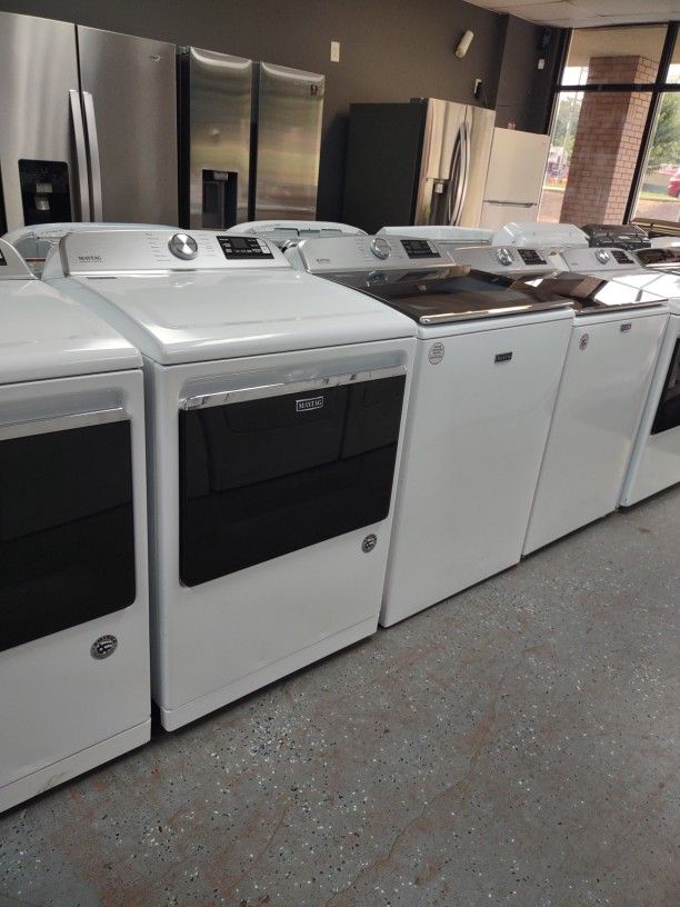 MAYTAG WASHER 5.3 AND DRYER SET EXTRA POWER DEEP WATER FILL SEE THROUGH