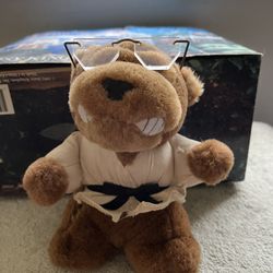 Angry bear wearing glasses