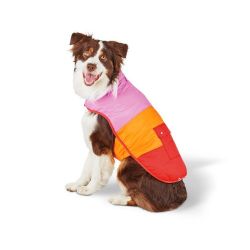 L Dog Color Block Puffer Jacket  - Red/Orange/Pink - L - LEGO Collection x Target