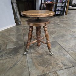Antique Wood Piano Stool