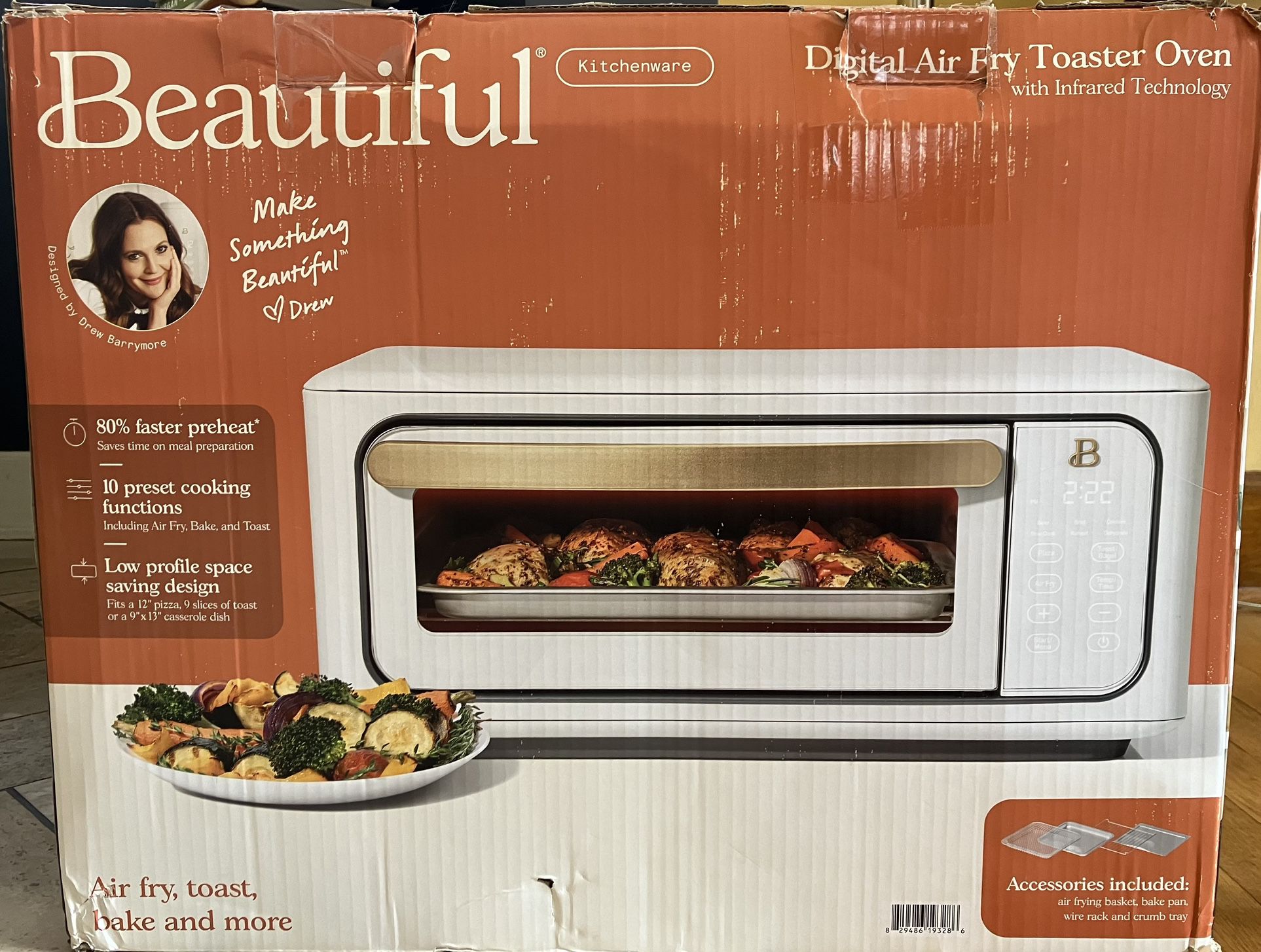 Brand New ReroM Infrared Air Fry Toaster Oven, 9-Slice, 1800 W, White Icing by Drew Barr
