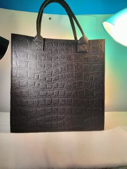 Women's Wool Large Handbag/Tote Box Black 
