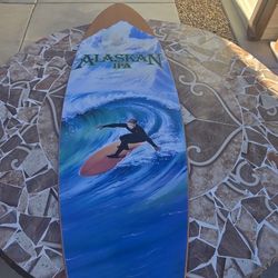 Alaskan IPA Wood Surfboard Display  72x21