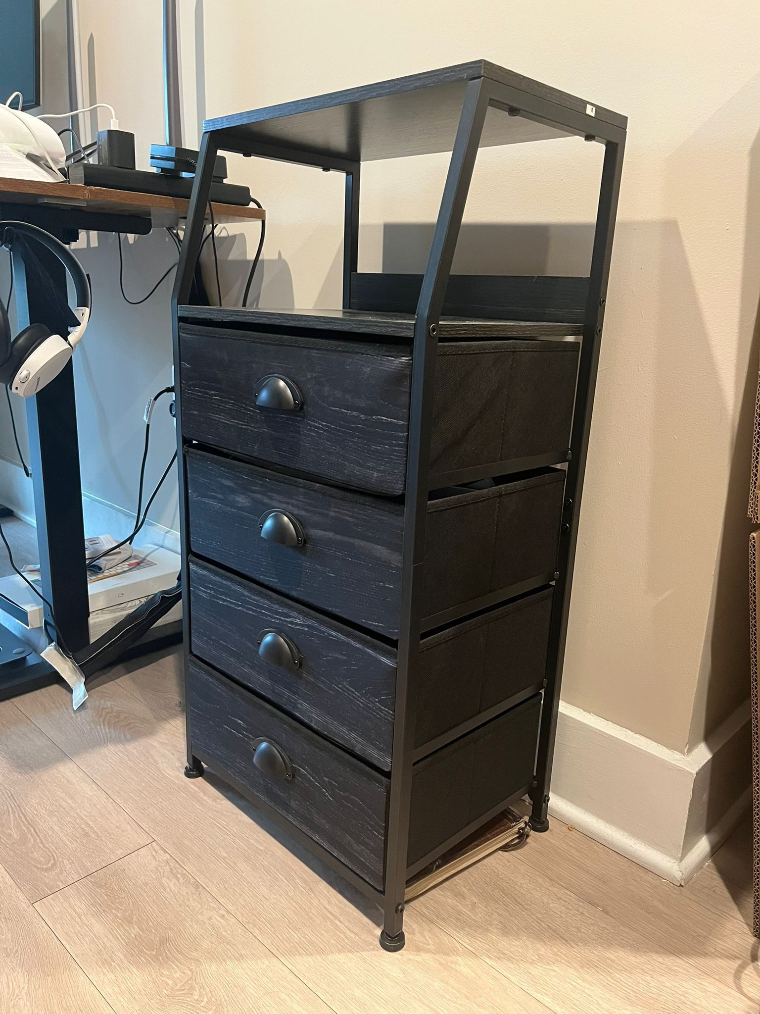 4 Drawer Hard Top Office Organizer, Nightstand