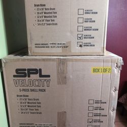 SPL Velocity 5-Piece Shell Pack 3 Colors Available: Gold, Cobalt, And Ruby