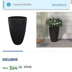 Origin 21 16-in W x Black Rubber Indoor/Outdoor Self Watering Planter
