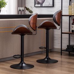 Leather, wooden Bar Stools (new)