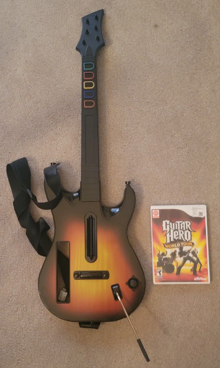 Guitar Hero Sunburst Guitar And World Tour Game