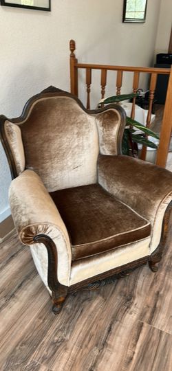 Antique Mocha Velvet Armchair