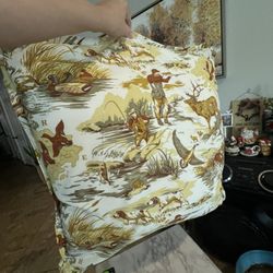 23in Handmade Duck Hunting Corduroy Throw Pillow 