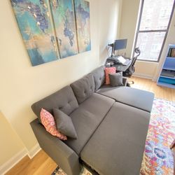 Versatile Small Sleeper Sofa L-Couch - Nearly New!