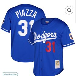 Mike piazza cooperstown blue dodgers jersey YOUTH LARGE