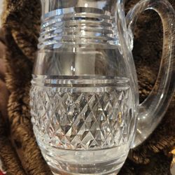 Vintage Waterford Martini Crystal Pitcher With Handle & Ice lip