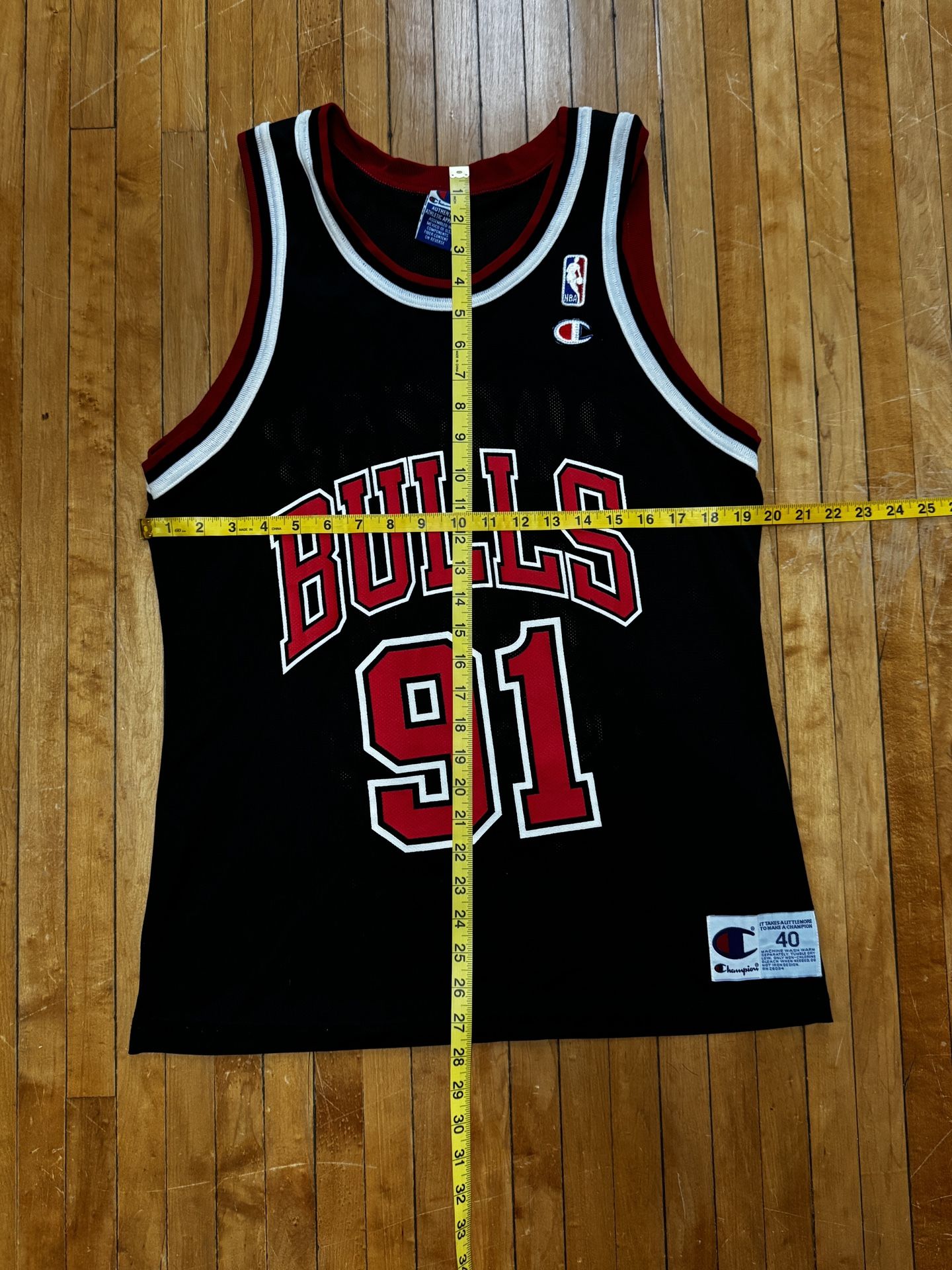 BULLS ユニフォーム ブラック 91 Champion 44 Championチャンピオン NBA BULLS シカゴ ブルズ RODMANロッドマン 91