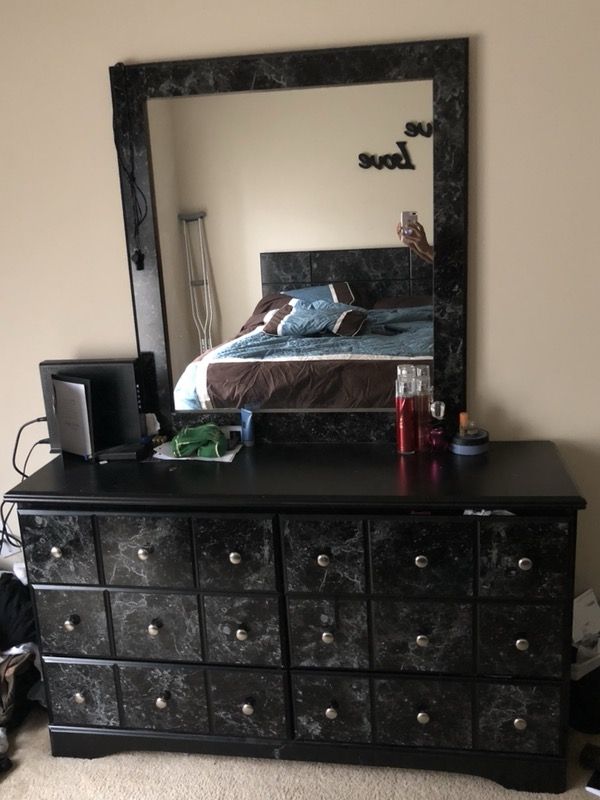 black “marble” bedroom set for sale in doraville, ga - offerup