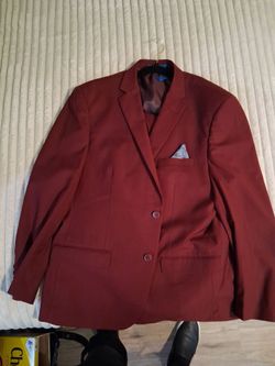 Sean  Alexander Men's Burgundy Two-Button Blazer