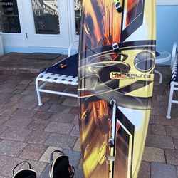 Hyperlite Logic 139 wake board with boots