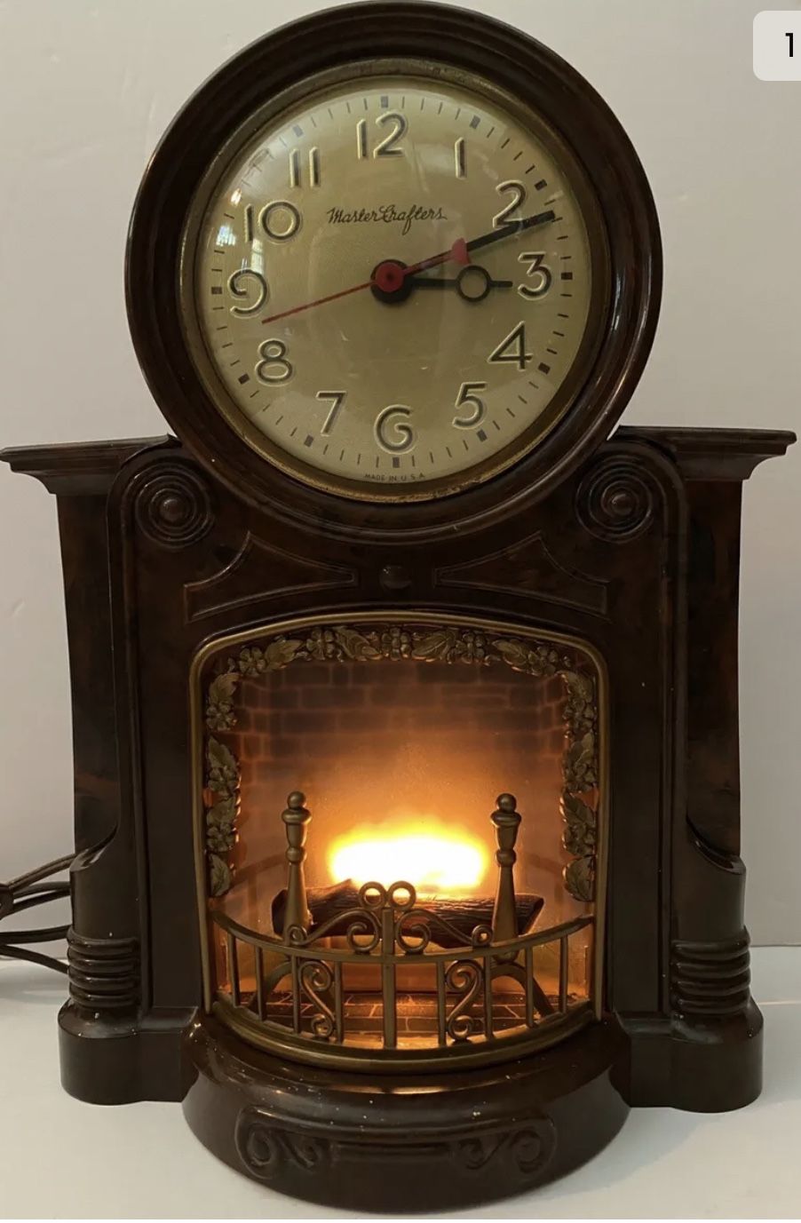 Vintage Master Crafters Fireplace Clock 