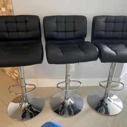 Tommy Hilfiger Adjustable Bar Stool with Thick Padded Cushion Seat