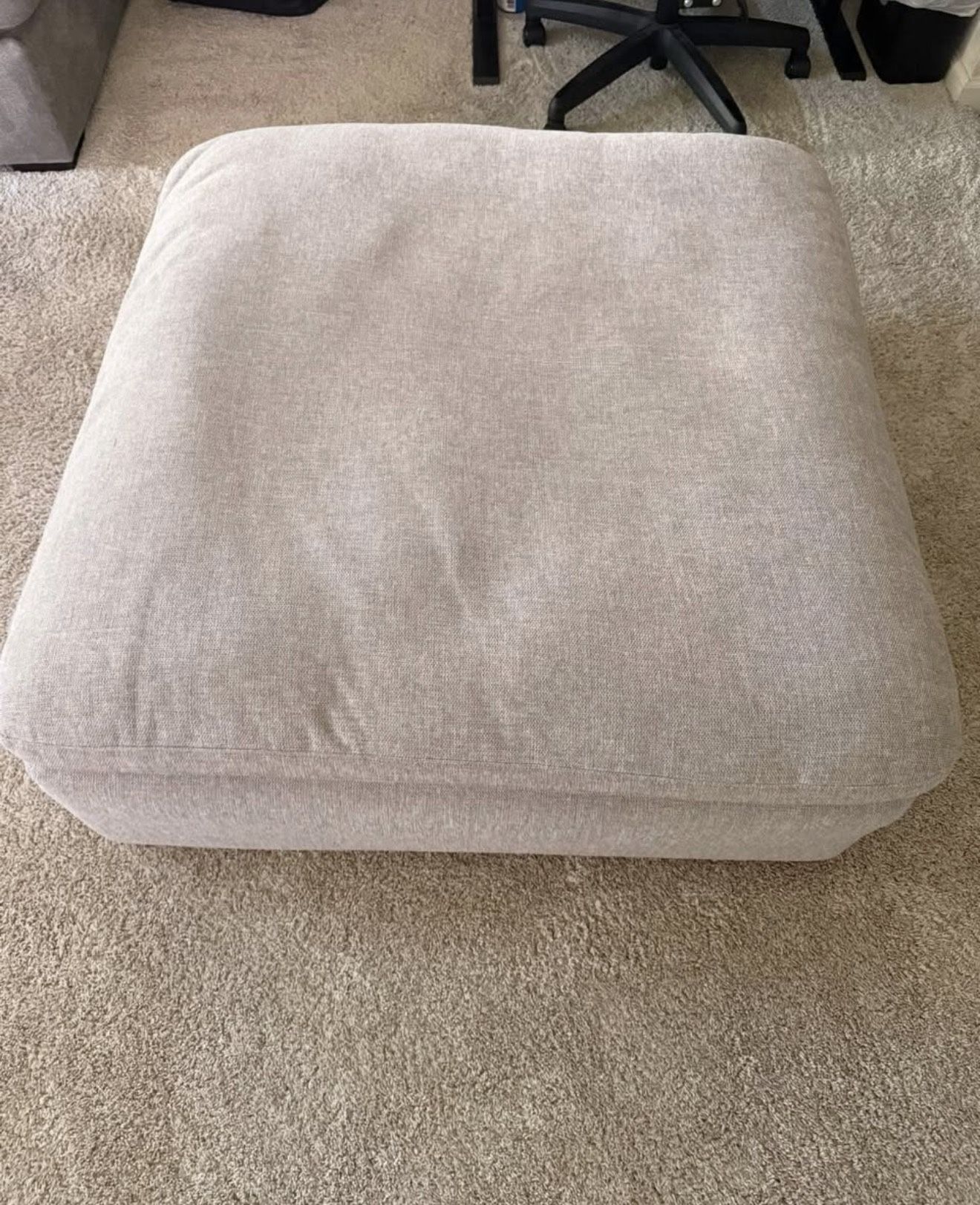 Jolene Silver Grey 40" Square Cocktail Ottoman