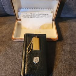 Vintage Anson Park-Case Cowhide Key Wallet Finger-Flick Action Black with Case
