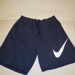 NAVY BLUE NIKE FLEECE ATHLETIC SHORTS 