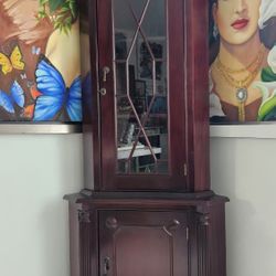 Solid Wood Corner Display Cabinet