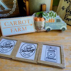 "Farm Fresh" Truck and Laundry Wooden Sign