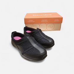 Easy Spirit Women's Black Argyle Mesh Slip On Size 6