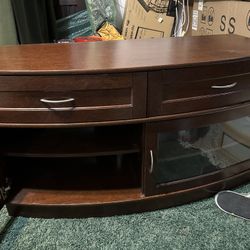 Television Stand W 2 Drawers Ad 2 Adjustable Shelves