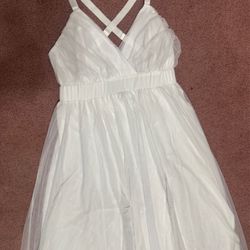 New xl white telle long stretchy dress boho sleeveless