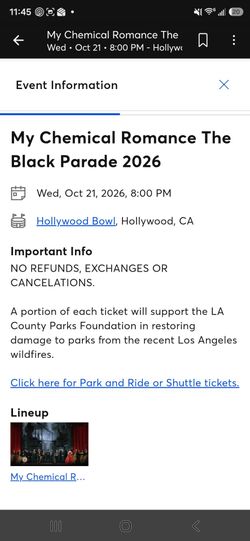 My Chemical Romance Concert Tickets