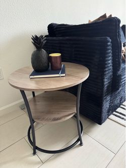 Round Two-Tier Side Table