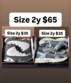 Jordan’s and Nikes size 2y both for $65 kids