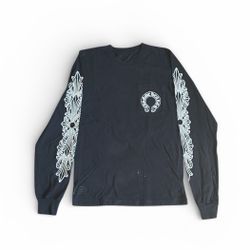 Chrome Hearts Horseshoe Floral Long Sleeve Pocket T-Shirt black