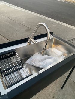 Outdoor utility sink with faucet for $80
