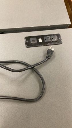 Heavy duty desk with outlets