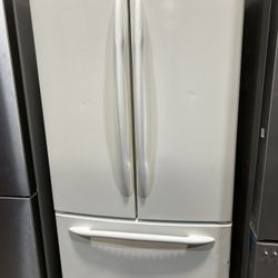 33” French Door White Fridge