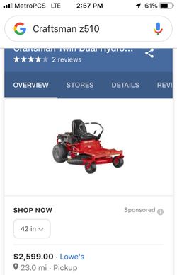 Craftsman z510 best sale