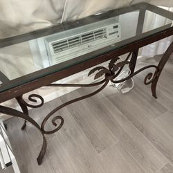 Glass Top Console Table