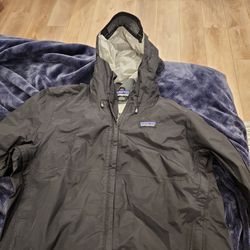Mens Size Med Patagonia Windbreaker Black Jacket