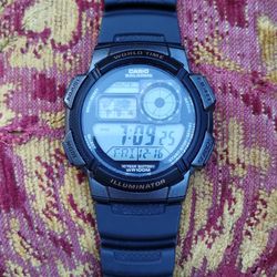 Casio Watch 5 Alarms 3198 AE-1000W Water Resistant- World Time Illuminator 