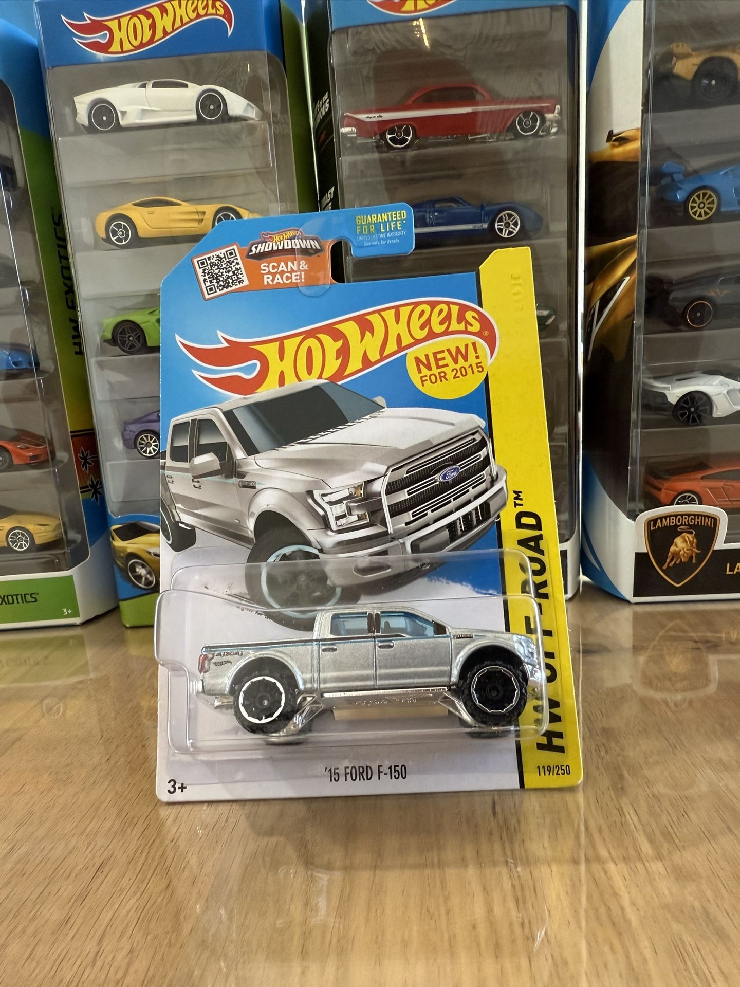 πΊπΈHOT WHEELS 2013 - Silver 2015 β15 Ford F-150 Crew Cab - HW OFF-ROAD 119/250 - Diecast Toy πΊπΈ