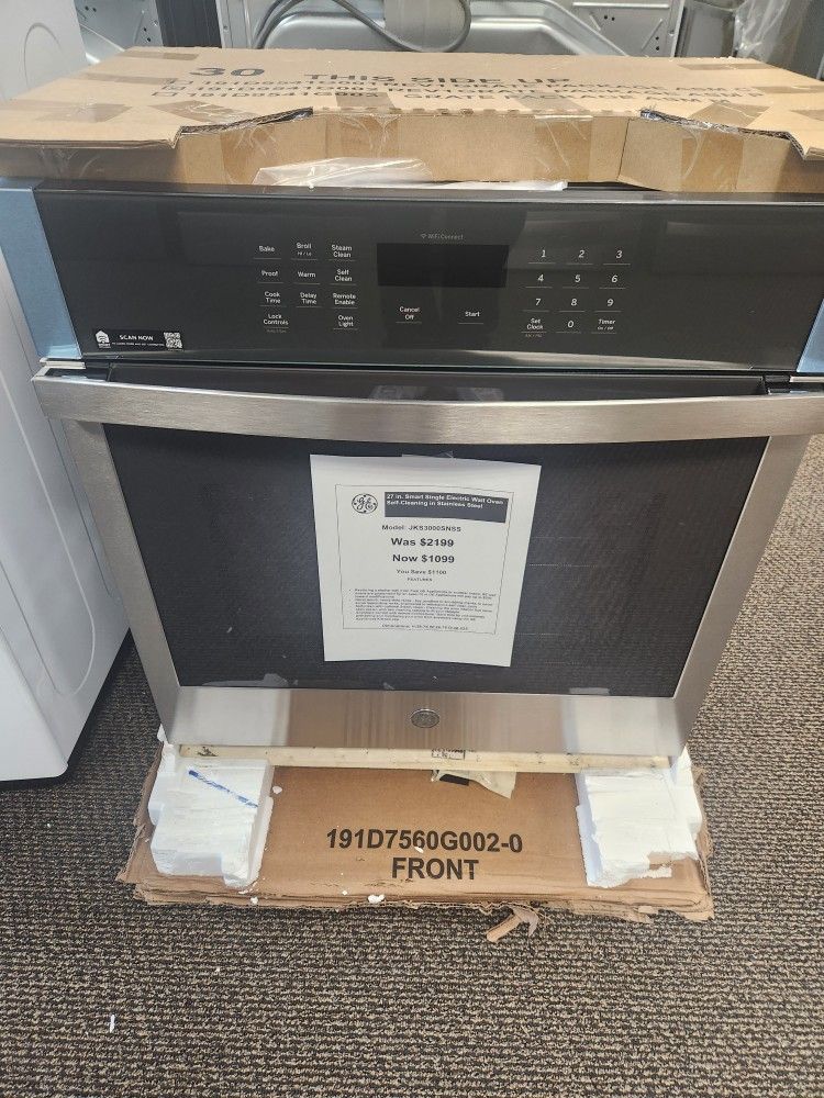 27 in. Smart Single Electric Wall Oven Self-Cleaning in Stainless Steel