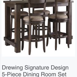 7 Piece Dining Table /swivel Chairs