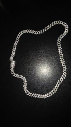 20" 925 Silver Moissanite Cuban 20 ct