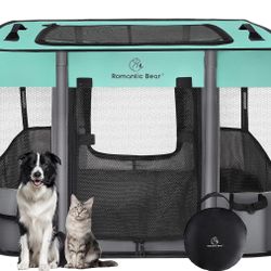 Dog Playpen,Pet Playpen,Foldable Dog Cat Playpens,Portable Exercise Kennel Tent Crate,Water-Resistant Breathable Shade Cover, Indoor Outdoor Travel Ca