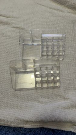 Set of 2 Clear Acrylic Makeup & Vanity Organizers | 12-Slot Lipstick Holder