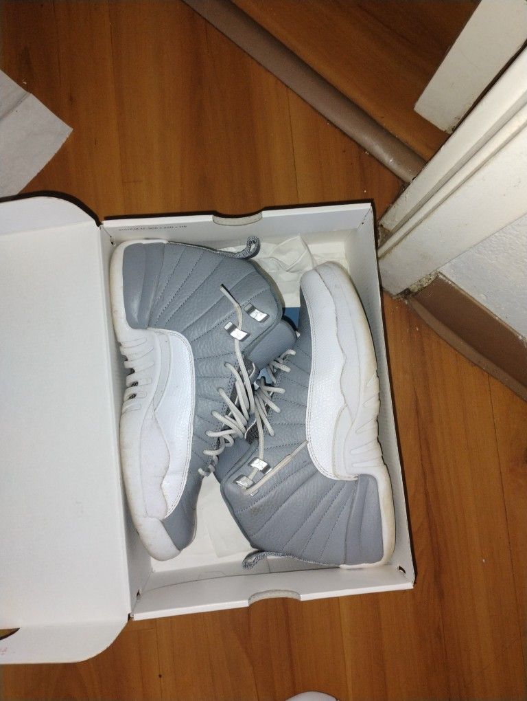 Gray White Jordan 12s