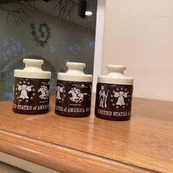 Vintage  Bicentennial Mustard Jars. (set Of 3)